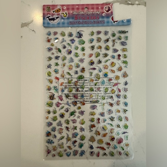 Sticker collection fish aquatic sparkly x 2  package. NIP - Picture 4 of 7